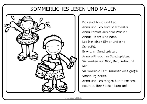 Sommerliches Lesen Und Malen