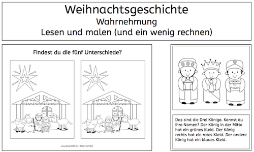 Weihnachtsgeschichte Lesen Und Malen